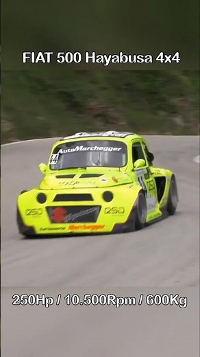 600Kg FIAT 500 Hayabusa 4x4 with 250Hp/10.500Rpm 🔥