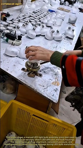 Inside LED Bulb Factory! Manual LED Light Assembly Press Tool | Satisfying Manufacturing Process