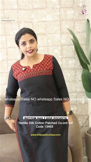 YeaMe Silk Cotton Patched Co ord set Code 13465