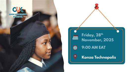4.8K views · 86 reactions | The 2nd Graduation Ceremony is here with us! Join us as we celebrate the Class of 2025 on Friday, 28th November 2025 at Konza Technopolis. #YourFutureIsOpen #StudywithOUK #2ndGraduationCeremony #LearningRedefinedFutureReimagined | The Open University of Kenya | Facebook