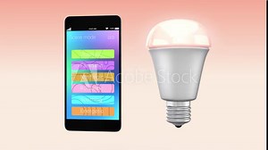 Smartphone app for LED lighting control Stock Video