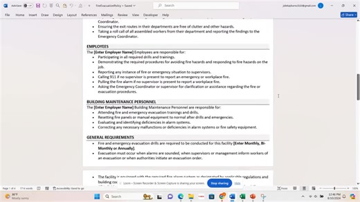 Fire Evacuation Plan Template: Employee Safety Training (digital Download) - Etsy