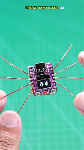 this tiny little spider robot with animated eyes using esp32 #shorts #technology #esp32