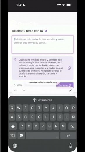 Jumpseller - Crear tema con un prompt IA