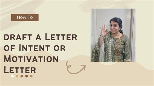 How to write letter of intent | Dr. Elizabeth Varsha Paul