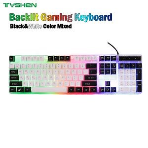 [Hot Item] Backlight Black&White Colored Keys RGB Gaming Keyboard