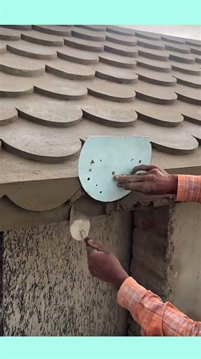 Manual process of fish scale concrete tile making #contructions #rooftile #concretework #short