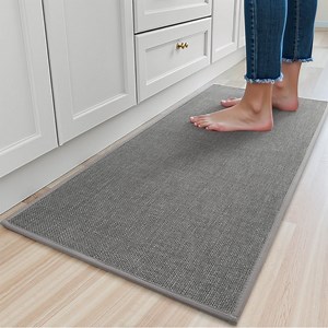 SIXHOME Washable Kitchen Rug, Absorbent Non-Slip Woven Floor Mat, 20"x48", Gray, Rugs for Sink, Laundry, Hallway, Bathroom