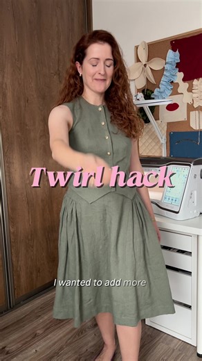 A twirl hack🤩 P.S. skirt and top are my upcoming patterns - hope to have them ready for spring sewing season!🤗❤️#howtosew #sewingtutorial