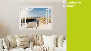 ARTLAND Wanddeko Poster & Kunstdrucke Wandposter 80x60 cm Landschaften Berge Fotografie Blau Landschaft in den Alpen T9QB