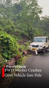 PWD Worker Under Influence Crashes Govt Vehicle Into Streetlight Pole | Public Safety Concerns Raised #PWDGoa #ElectricityDept #GoaNews #RoadSafety #PublicHazard #InfrastructureFlaws #GovtAccountability #UnsafeRoads #AccidentAlert | Goemkarponn