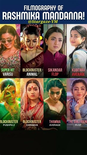 Rashmika Mandanna Filmography 🫶💗#rashmikamandanna #teluguactress #rashmika