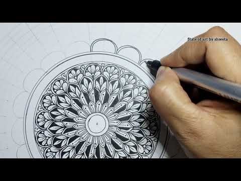 How to draw mandala art. Easy mandala art. #mandalatutorial #art #meditativemandalaart