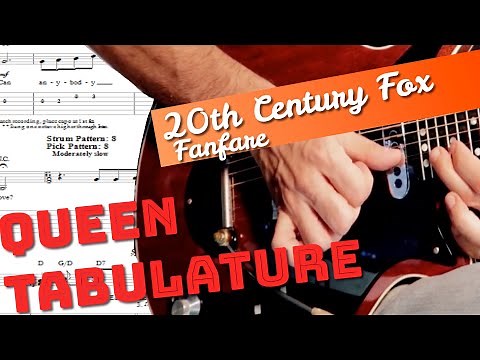 20th century fox fanfare Guitar lesson tutorial TAB Brian May