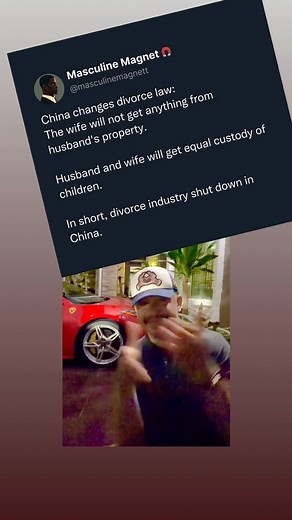 Now In China Couples Share 50/50 Custody And The Wife Gets None Of The Husband’s Property. | Daddy Freeze