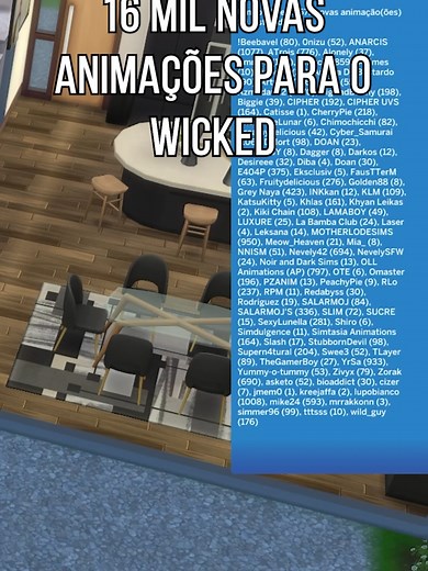 16 Mil Animações para o Mod WickedWhims - The Sims 4