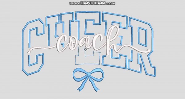 Cheer Coach Bow Machine Embroidery File, 4-8 Inches (instant Download) - Etsy
