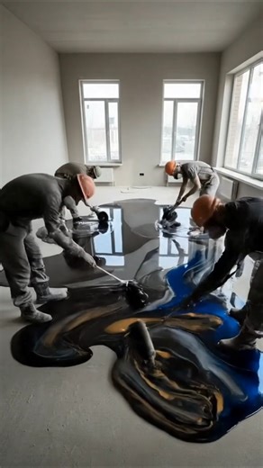 Insane Epoxy Floor Transformation 😱 Dining Room Makeover #Shorts