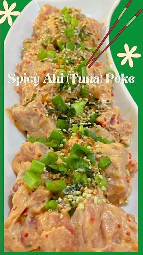 SPICY AHI POKE - tossed in a combined mayo & sriracha, perfect for side dish & so onoh. #Shorts