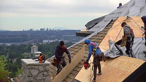 1.9K views · 14 reactions | We're glad our installers aren't easily distracted by this stunning view. Lucky homeowner in North Vancouver, BC. If you watch in 4K, you can even see the dust particles in the air..!: https://www.youtube.com/watch?v=shZJFJ4LNe8 | Interlock Metal Roofing | Facebook