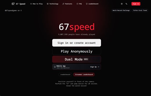 67 Speed, Play the Viral 67 Game Free, 67 Hand Motion Challenge