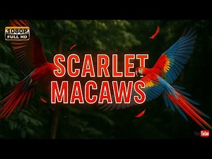 Scarlet Macaws 🦜🔥 Wild Rainforest Flight in HD Ultra