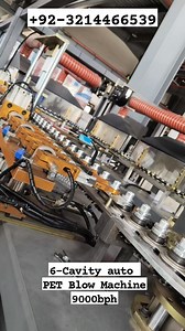 6-Cavity auto PET Blow Machine 🥰 9000bph capacity, Excellent mould clamping by 2 servo motors , Stretch Rod movement by servo motor and Conveyor motor also servo | HassanPlas