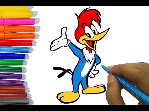 How To Draw Woody Woodpecker| Looney tunes Character drawing and coloring for kids