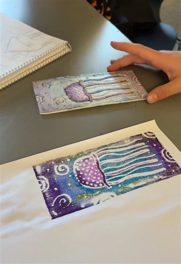 7th grade experimenting w printmaking for the first time !! #printmaking #middleschoolart #reliefprint