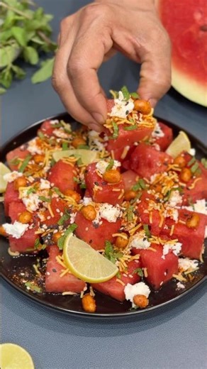 ChatGPT made me do it😳 Unusual Watermelon Chaat🍉 #watermelon #summerrecipes