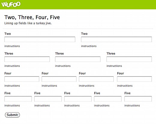 How to Arrange Form Fields to Sit Next  to Each Other in Wufoo | Wufoo