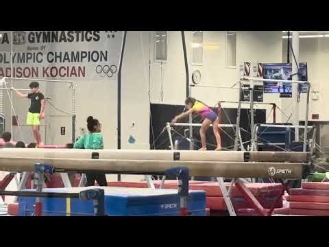 Brooklyn’s Level 2 Gymnastics Beam Routine | Practice Day #twinlife2018 #gymnast