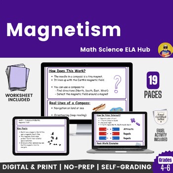Magnetism Science Worksheet + Activities | 4–6th Grade | Printable & Easel-Ready