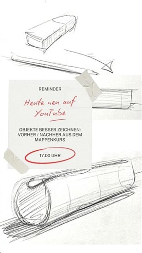 Learn to draw objects better: First form, then details. Portfolio course, Ruhr Academy.