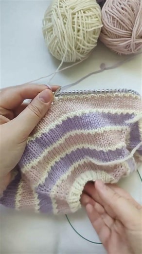 Beautiful colors for easy knitting baby sweater. Sori Baby Pullover Knitting Pattern