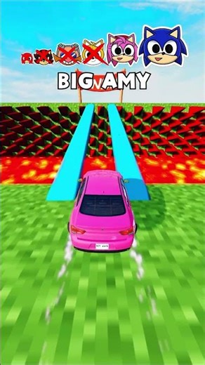 Big & Small SONIC CARS vs Giant Lava River