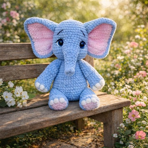 Elephant Crochet Pattern PDF – Handmade Plush Toy Guide for Beginners