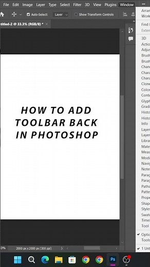 How to Restore Your Missing Toolbar in Photoshop | Quick & Easy Fix!