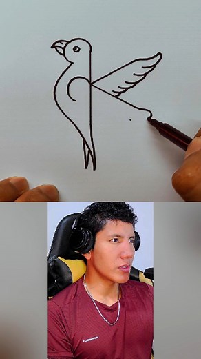 Cómo dibujar un pájaro fácil y rápido 😱 #comodibujar #tutorial #arte #reelsviralシfb #pajaro | Neiser2c