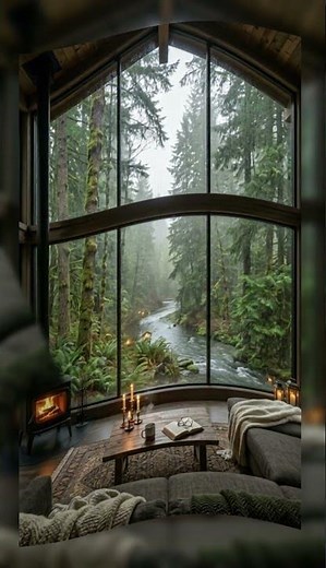 Gemütliche Waldhütte im Regen 🌧️🔥 Kamin & Natur Ambience