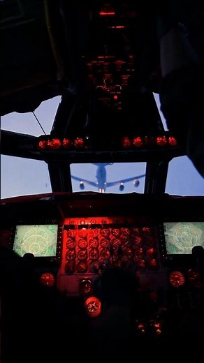 B-52 cockpit footage: midair refueling from KC-135 during BTF Europe #b52