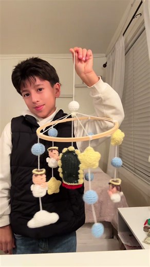 Sweet dreams under this Virgen Mary nursery mobile 🤍✨ Pattern for Virgen Mary: @CrochHynny How to order: Check my Highlights → Available Plushies to see what’s in stock. Don’t see what you want? DM me to request a plushie or place a custom order 💕 Made-to-order plushies may take longer to ship. Thank you for supporting my handmade shop 🧶💖 #crochet#fyp#crochetvirgencita#viral#cute