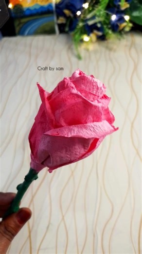 DIY how to make a rose using tissue paper/ simple rose🌹 tutorial/ #shorts #viralvideo #craft #rose