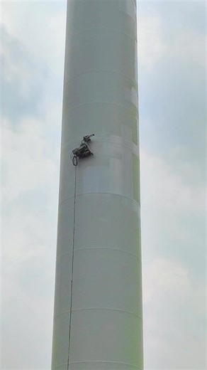 WP-02 Wind Turbine Tower Restoration Robot - Repair and Repainting! Let robot work at height! #windturbine #windturbinetechnician #RopeAccess | AKA Robotics