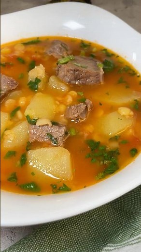 Դեղին ոլոռով և մսով ապուր💛 #easy #recipe #food #рецепты