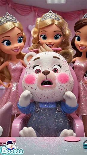 Blue Bearee VS Pink Barbie Doll! Bearee’s Scary First Day At Barbie School #shorts