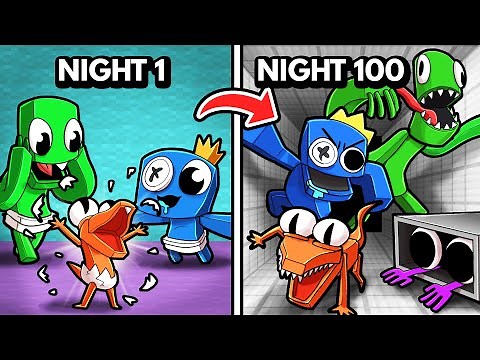 100 DAYS Survival as RAINBOW FRIENDS! (Minecraft)