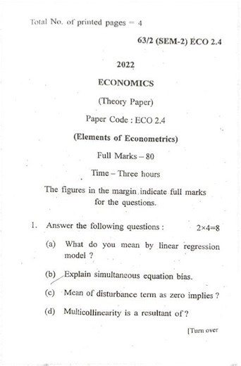 P.G 2nd Semester// Economics/Elements of Econometrics 2022#bodoland_university