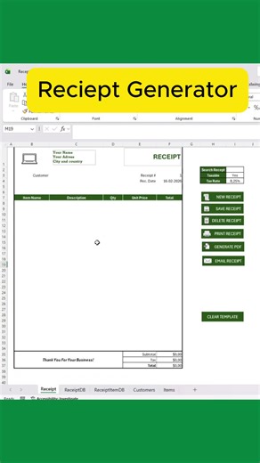 Generate Receipts in Seconds with Excel Tricks