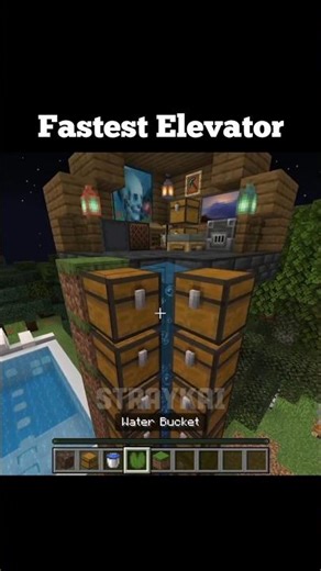 How To Make Fastest Elevator In Minecraft 😲 #minecraft